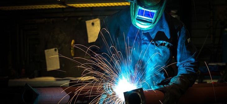 a worker welding
