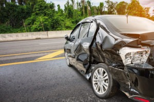 Car in a crash accident