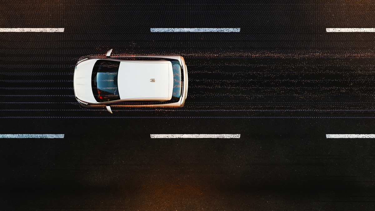 birds-eye-view-of-self-driving-car-on-road