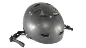 Damaged-skateboard-helmet