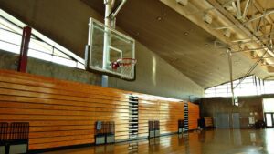 one-end-of-empty-school-gym