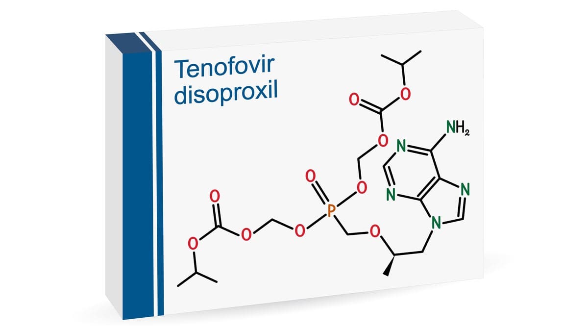 box-with-chemical-illustration-of-tenofovir-disoproxil